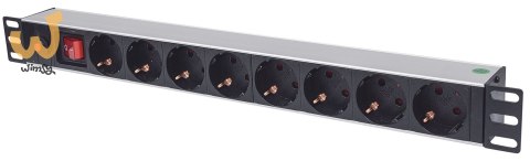 INTELLINET LISTWA ZASILAJĄCA RACK 19 X8 1U SCHUKO 3M BEZPIECZNIK 713986