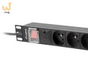 LANBERG LISTWA ZASILAJĄCA RACK PDU 19" (1U, 16A, 8X 230V PL, 2M, CZARNA) PDU-08E-0200-BK