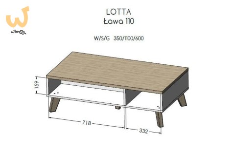 Ława LOTTA 110 wotan + czarny mat Ława LOTTA 110 wotan + czarny mat