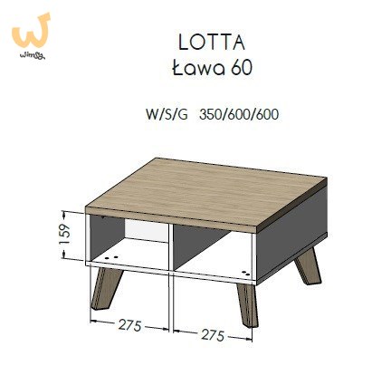 Ława LOTTA 60 biały+ dąb sonoma Ława LOTTA 60 biały+ dąb sonoma