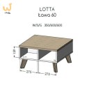 Ława LOTTA 60 wotan + czarny mat
