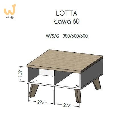 Ława LOTTA 60 wotan + czarny mat Ława LOTTA 60 wotan + czarny mat