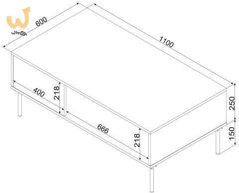 Ława/stolik TRESSE 110x60x40 kaszmir mat Ława/stolik TRESSE 110x60x40 kaszmir mat
