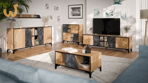 Stolik kawowy/ława OVO 90x50xH39 dąb/beton Stolik kawowy/ława OVO 90x50xH39 dąb/beton