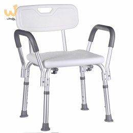 Taboret prysznicowy z oparciem i uchwytami
