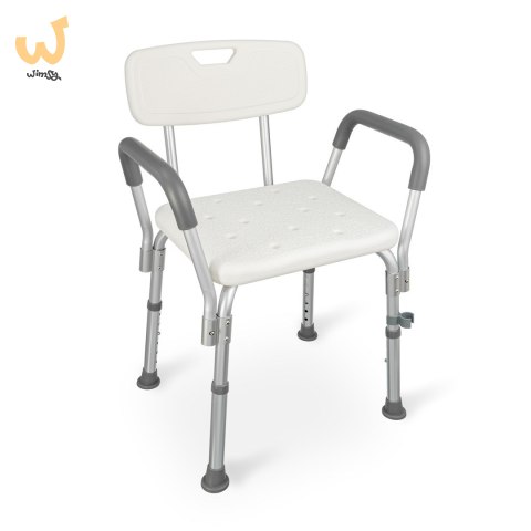 Taboret prysznicowy z oparciem i uchwytami Taboret prysznicowy z oparciem i uchwytami