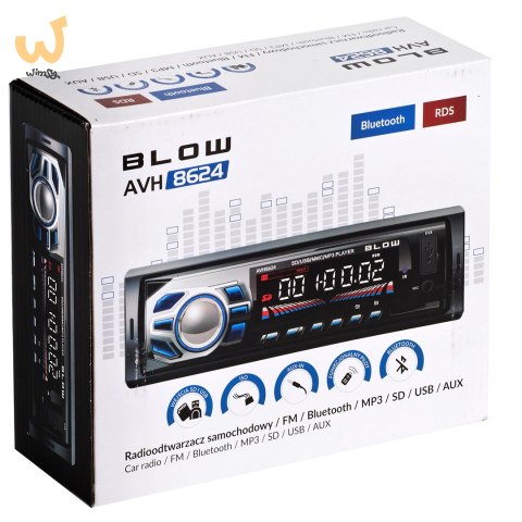 Radioodtwarzacz BLOW AVH-8624 AVH-8624 (Bluetooth, USB + AUX + karty SD) Radioodtwarzacz BLOW AVH-8624 AVH-8624 (Bluetooth, USB + AUX + karty SD)