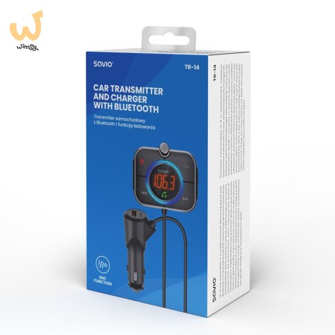 SAVIO TR-14 TRANSMITER SAMOCHODOWY FM Z BLUETOOTH I ŁADOWARKĄ,QUICK CHARGE 3.0 I POWER DELIVERY, RED. SZUMÓW SAVIO TR-14 TRANSMITER SAMOCHODOWY FM Z BLUETOOTH I ŁADOWARKĄ,QUICK CHARGE 3.0 I POWER DELIVERY, RED. SZUMÓW