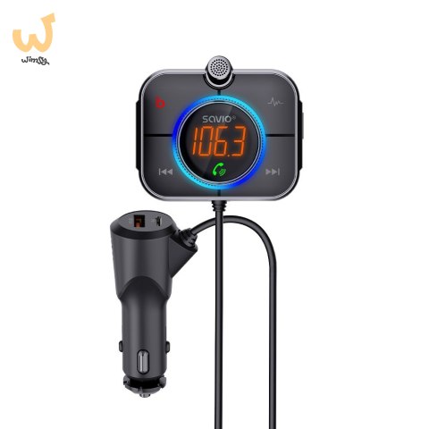 SAVIO TR-14 TRANSMITER SAMOCHODOWY FM Z BLUETOOTH I ŁADOWARKĄ,QUICK CHARGE 3.0 I POWER DELIVERY, RED. SZUMÓW SAVIO TR-14 TRANSMITER SAMOCHODOWY FM Z BLUETOOTH I ŁADOWARKĄ,QUICK CHARGE 3.0 I POWER DELIVERY, RED. SZUMÓW