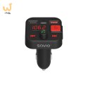 SAVIO TR-15 TRANSMITER FM Z WYŚWIETLACZEM, BLUETOOTH I ŁADOWARKĄ PD USB-C USB-A QUICK CHARGE, BASS BOOST