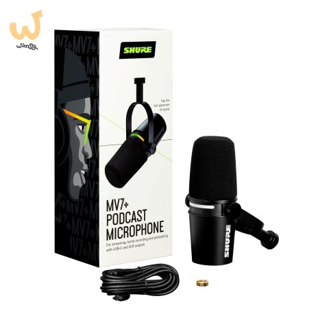 Shure MV7+-K - Mikrofon lektorski/wokalny ze złączem XLR/USB-C Czarny Shure MV7+-K - Mikrofon lektorski/wokalny ze złączem XLR/USB-C Czarny