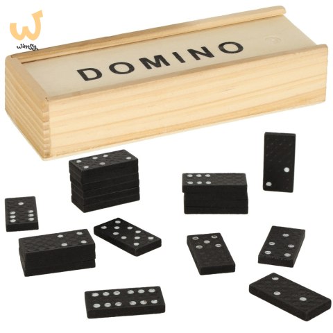 Domino drewniane klocki gra rodzinna + pudełko Domino drewniane klocki gra rodzinna + pudełko