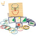 Geoboard geoplan drewniana układanka tworzenie kształtów z gumek