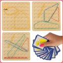 Geoboard geoplan drewniana układanka tworzenie kształtów z gumek