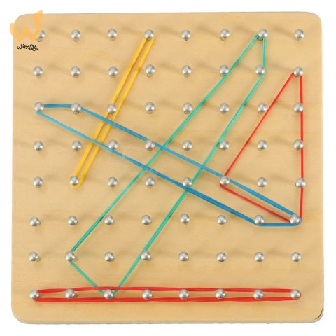 Geoboard geoplan drewniana układanka tworzenie kształtów z gumek Geoboard geoplan drewniana układanka tworzenie kształtów z gumek