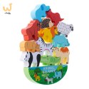 Gra zręcznościowa montessori układanka balansująca klocki zwierzątka drewniane