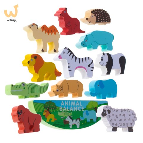 Gra zręcznościowa montessori układanka balansująca klocki zwierzątka drewniane Gra zręcznościowa montessori układanka balansująca klocki zwierzątka drewniane