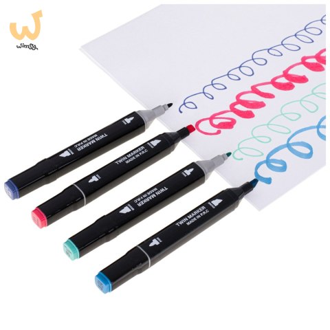 Markery dwustronne mazaki alkoholowe w etui 24 + podstawka Markery dwustronne mazaki alkoholowe w etui 24 + podstawka