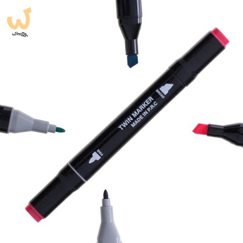 Markery dwustronne mazaki alkoholowe w etui 48 + podstawka Markery dwustronne mazaki alkoholowe w etui 48 + podstawka