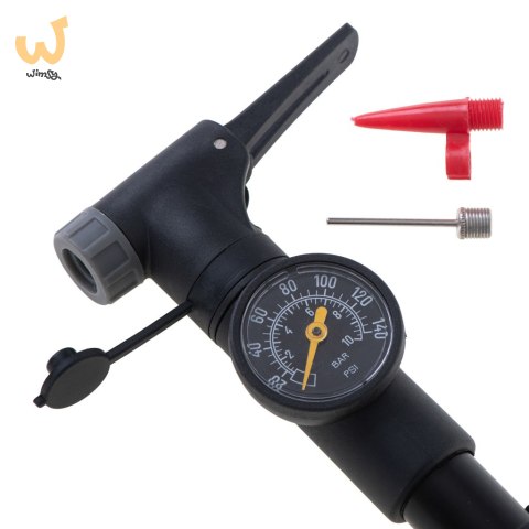 RALLEX Pompka do roweru z manometrem rowerowa ręczna do piłki materaca z uchwytem na rower RALLEX Pompka do roweru z manometrem rowerowa ręczna do piłki materaca z uchwytem na rower