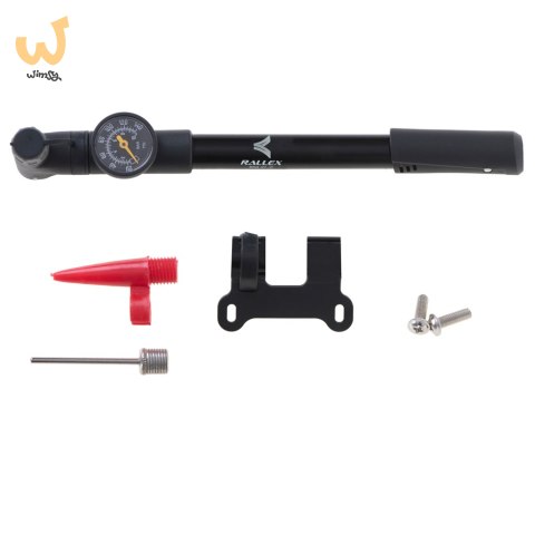 RALLEX Pompka do roweru z manometrem rowerowa ręczna do piłki materaca z uchwytem na rower RALLEX Pompka do roweru z manometrem rowerowa ręczna do piłki materaca z uchwytem na rower