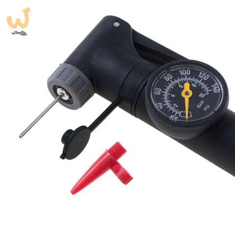 RALLEX Pompka do roweru z manometrem rowerowa ręczna do piłki materaca z uchwytem na rower RALLEX Pompka do roweru z manometrem rowerowa ręczna do piłki materaca z uchwytem na rower