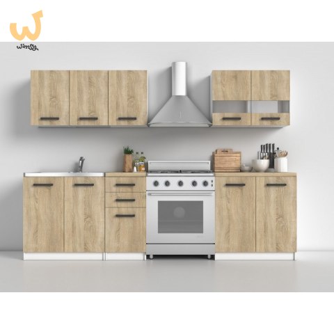 KUCHNIA SET 2M BIAŁY MAT/ SONOMA KUCHNIA SET 2M BIAŁY MAT/ SONOMA