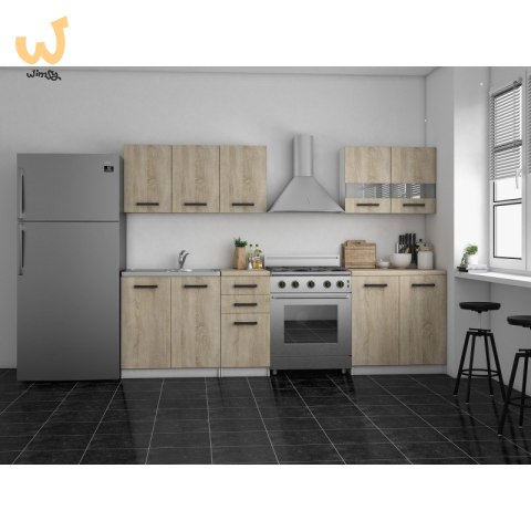 KUCHNIA SET 2M BIAŁY MAT/ SONOMA KUCHNIA SET 2M BIAŁY MAT/ SONOMA