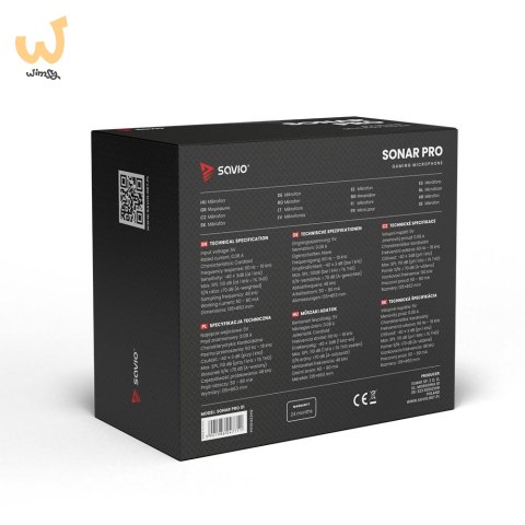 SAVIO MIKROFON GAMINGOWY NA TRÓJNOGU Z PODŚWIETLENIEM SONAR PRO 01, USB, KOSZYK ANTYWSTRZĄSOWY SAVIO MIKROFON GAMINGOWY NA TRÓJNOGU Z PODŚWIETLENIEM SONAR PRO 01, USB, KOSZYK ANTYWSTRZĄSOWY