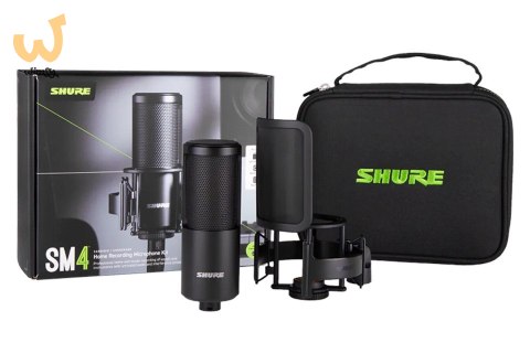 Shure SM4-K-KIT - Mikrofon pojemnościowy, zewnętrznie polaryzowany, uchwyt, popfiltr, etui Shure SM4-K-KIT - Mikrofon pojemnościowy, zewnętrznie polaryzowany, uchwyt, popfiltr, etui