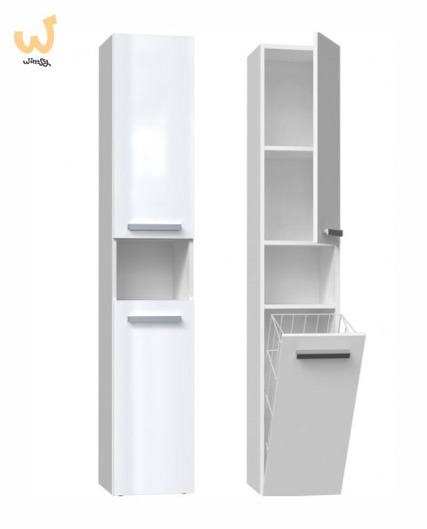 Szafka łazienkowa NEL III 31x30xH174 biel połysk Szafka łazienkowa NEL III 31x30xH174 biel połysk