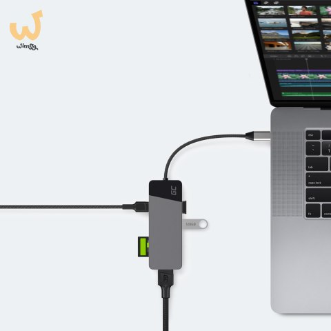 GREEN CELL HUB USB-C ADAPTER GC CONNECT 7W1 (3XUSB 3.1, HDMI 4K 60HZ, USB-C PD 85W, MICROSD/SD) GREEN CELL HUB USB-C ADAPTER GC CONNECT 7W1 (3XUSB 3.1, HDMI 4K 60HZ, USB-C PD 85W, MICROSD/SD)
