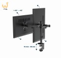GEMBIRD BIURKOWE REGULOWANE RAMIĘ/UCHWYT NA 2 MONITORY 17-32, VESA 100X100MM, DO 9 KG