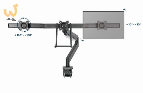 GEMBIRD BIURKOWE REGULOWANE RAMIĘ/UCHWYT NA 3 MONITORY 17-27, VESA 100X100MM, DO 6 KG GEMBIRD BIURKOWE REGULOWANE RAMIĘ/UCHWYT NA 3 MONITORY 17-27, VESA 100X100MM, DO 6 KG