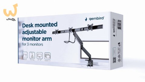 GEMBIRD BIURKOWE REGULOWANE RAMIĘ/UCHWYT NA 3 MONITORY 17-27, VESA 100X100MM, DO 6 KG GEMBIRD BIURKOWE REGULOWANE RAMIĘ/UCHWYT NA 3 MONITORY 17-27, VESA 100X100MM, DO 6 KG