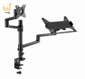 GEMBIRD BIURKOWE REGULOWANE RAMIĘ/UCHWYT NA MONITOR + PODSTAWKA NA NOTEBOOKA 17-32, VESA 100X100MM, DO 8 KG