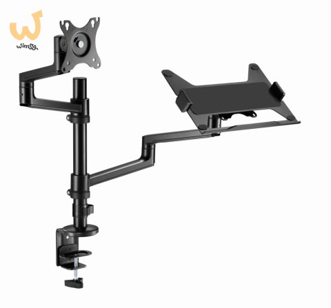 GEMBIRD BIURKOWE REGULOWANE RAMIĘ/UCHWYT NA MONITOR + PODSTAWKA NA NOTEBOOKA 17-32, VESA 100X100MM, DO 8 KG GEMBIRD BIURKOWE REGULOWANE RAMIĘ/UCHWYT NA MONITOR + PODSTAWKA NA NOTEBOOKA 17-32, VESA 100X100MM, DO 8 KG