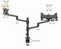 GEMBIRD BIURKOWE REGULOWANE RAMIĘ/UCHWYT NA MONITOR + PODSTAWKA NA NOTEBOOKA 17-32, VESA 100X100MM, DO 8 KG