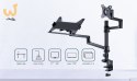 GEMBIRD BIURKOWE REGULOWANE RAMIĘ/UCHWYT NA MONITOR + PODSTAWKA NA NOTEBOOKA 17-32, VESA 100X100MM, DO 8 KG