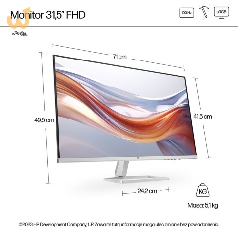 MONITOR HP LED VA 31,5" 532sf (94F50E9) 100Hz MONITOR HP LED VA 31,5" 532sf (94F50E9) 100Hz