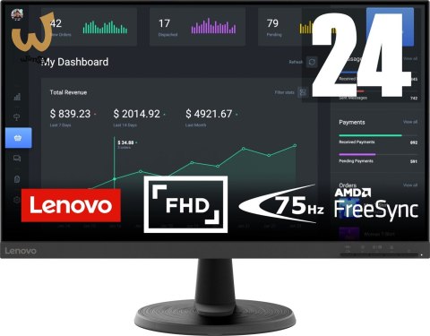 Lenovo D24-40 23.8" FHD 7ms 70Hz 250nits Raven Black Lenovo D24-40 23.8" FHD 7ms 70Hz 250nits Raven Black