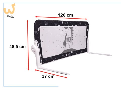 Barierka osłona ochronna do łóżka otwierana 120cm czarna Barierka osłona ochronna do łóżka otwierana 120cm czarna