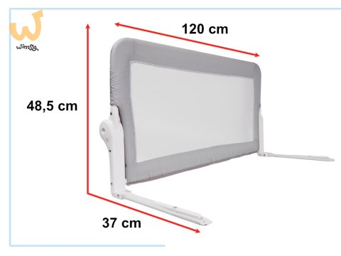 Barierka osłona ochronna do łóżka otwierana 120cm szara Barierka osłona ochronna do łóżka otwierana 120cm szara