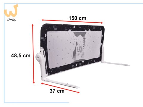 Barierka osłona ochronna do łóżka otwierana150cm czarna Barierka osłona ochronna do łóżka otwierana150cm czarna