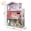Domek dla lalek drewniany mebelki pastelowy 117cm
