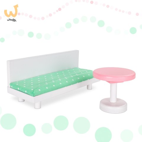 Domek dla lalek drewniany mebelki pastelowy 117cm Domek dla lalek drewniany mebelki pastelowy 117cm