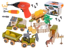 Gospodarstwo rolne farma traktor kombajn maszyny rolnicze zwierzęta zagroda konie + narzędzia wkrętarka