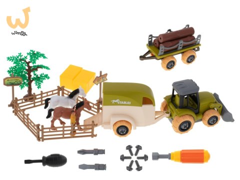 Gospodarstwo rolne farma traktor maszyny rolnicze zwierzęta zagroda konie + śrubokręt Gospodarstwo rolne farma traktor maszyny rolnicze zwierzęta zagroda konie + śrubokręt