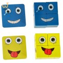 Gra edukacyjne wyzwania nauka emocji klocki drewniane