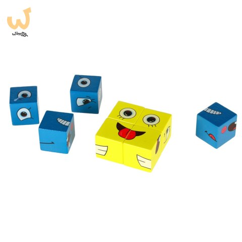 Gra edukacyjne wyzwania nauka emocji klocki drewniane Gra edukacyjne wyzwania nauka emocji klocki drewniane